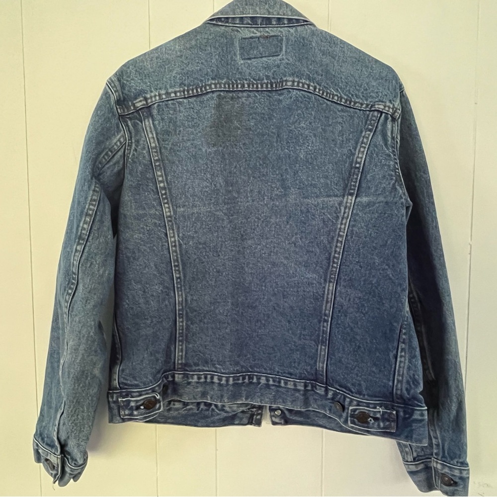 Levis Mens 42R Denim Trucker Jacket 506-0214 Distressed Grunge Punk Rock 80s USA - Picture 10 of 11